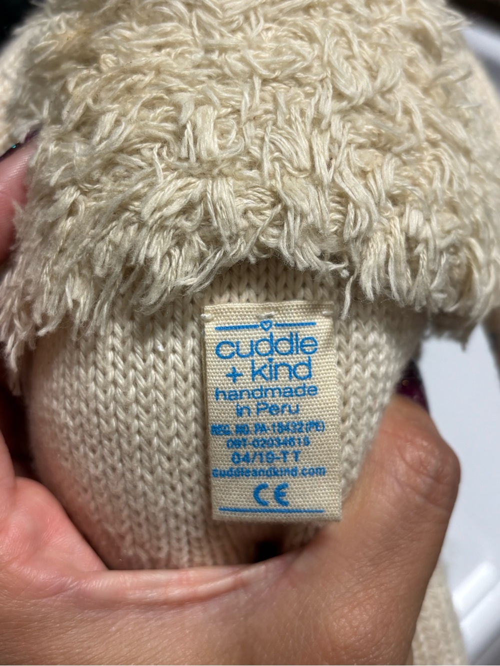 Cuddle + Kind 20” Stella the Polar Bear Cream Colored Knit Baby Nursery Infant - Picture 3 of 4